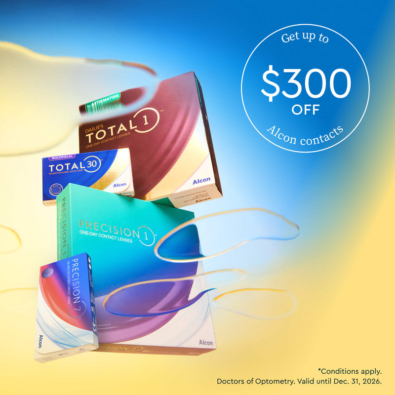 Up to $300 off select Alcon contact lenses