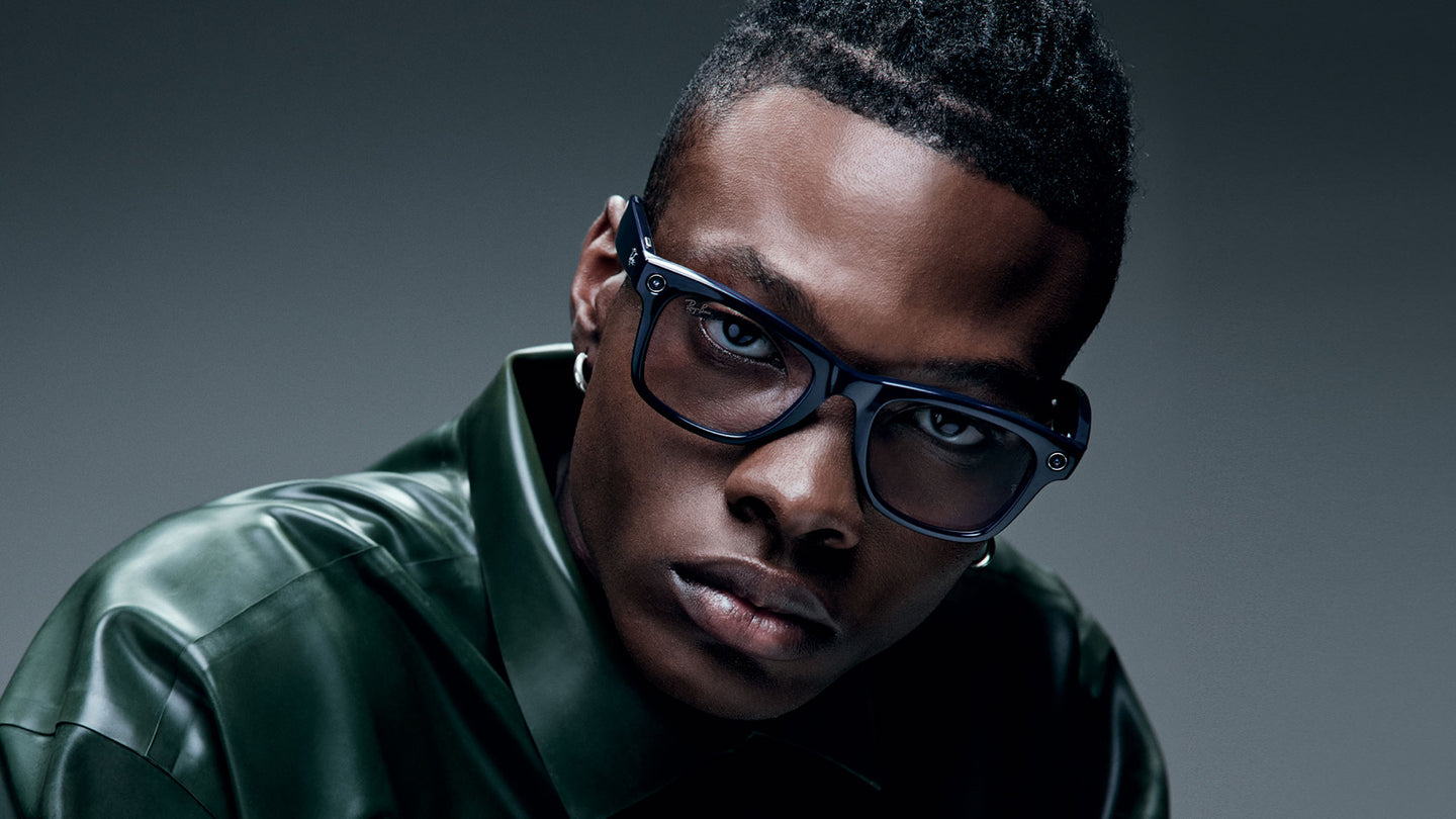 Man wearing Ray-Ban Meta glasses