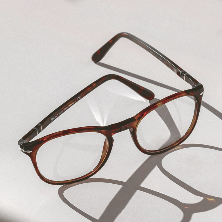 An eyeglass position upright to represent full coating options offered by  Fyidoctors